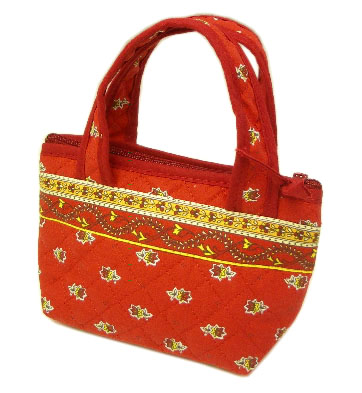Provence pattern Mini tote bags (Avignon. red) - Click Image to Close